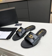 MULES NAVY BLUE SHINY CALFSKIN