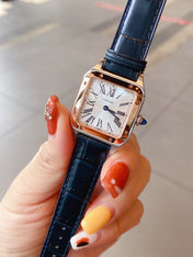 SANTOS DE CARTIE QUARTZ 28MM ROSE GOLD STEEL