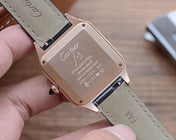 SANTOS DUMONT QUARTZ 33MM ROSE GOLD LEATHER