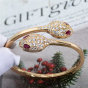 SERPENTI BRACELET PINK GOLD DIAMOND DOUBLE SNAKE