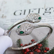 SERPENTI BRACELET SILVER DIAMOND DOUBLE SNAKE