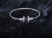 T BRACELET 1.8MM DIAMOND SILVER