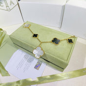 CLOVER BRACELET 5 MOTIFS ONYX MOP