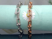 HARDWEAR BRACELET PINK GOLD AND SILVER DIAMOND