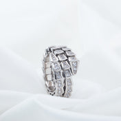SERPENTI RING SILVER DIAMOND DOUBLE ROW