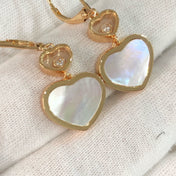 HAPPY HEART PINK GOLD MOP EARRINGS