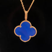 CLOVER NECKLACE TURQUOISE PINK GOLD