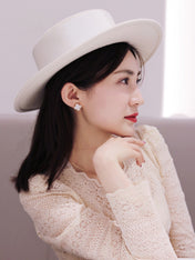 CLOVER MEDIUM WHITE MOP PINK GODL EARRINGS