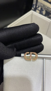 PETIT CD DIAMOND GOLD STUD EARRINGS