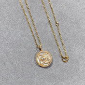 LOTUS PINK GOLD MOP DIAMOND NECKALCE