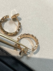 HONEE PINK GOLD DIAMOND HOOP EARRINGS