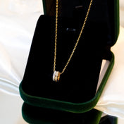 QUATRE 2 ROW PEDANT GOLD DIAMOND NECKLACE