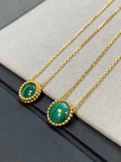 COULEURS MALACHITE PINK GOLD NECKLACE