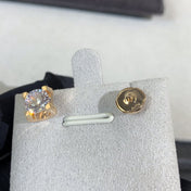 6MM DIAMOND PINK GOLD STUD EARRINGS