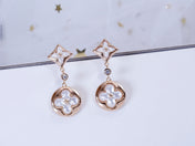 STAR AND SUN PINK GOLD MOP DROP EARRINGS