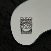 PAVED ANAGRAM SILVER RING