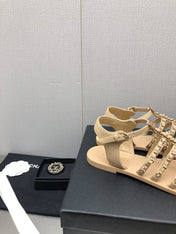 SANDALS BEIGE LAMBSKIN 01