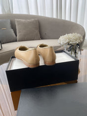 BALLET FLATS BEIGE BROWN LAMBSKIN