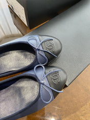 BALLET FLATS DARK BLUE BLACK LAMBSKIN