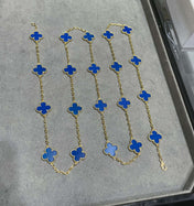 CLOVER 20 MOTIF AGATE 86CM NECKLACE