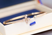 LV IDYLLE PINK GOLD OPEN BRACELET DIAMOND PAVED