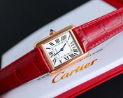 TANK MUST SMALL PINK GOLD LEATHER STRAP WHITE DIAL