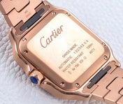 SANTOS LADY 35.1MM AUTOMATIC PINK GOLD DIAMOND BEZEL