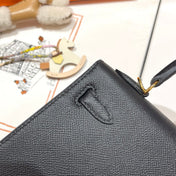 HM KELLY 25CM BLACK EPSOM LEATHER GOLD HARDWARE