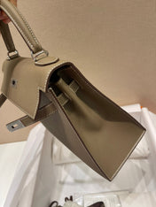 HM KELLY 28CM ETOUPE EPSOM LEATHER SILVER HARDWARE