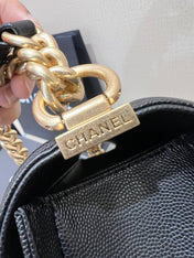 BOY BAG MEDIUM 25 BLACK CAVIAR GOLD HARDWARE
