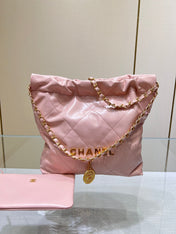 CC HOBO BAG 22 PINK LAMBSKIN GOLD HARDWARE