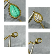 BOHEME 16 MOTIF MALACHITE DIAMOND GOLD NECKLACE