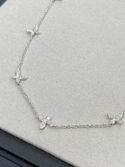 CLASSIC BUTTERFLY PETITE DIAMOND SILVER NECKLACE