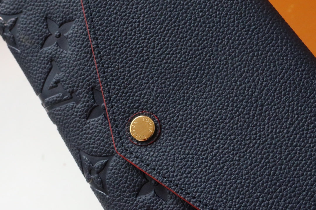LV SARAH WALLET MONOGRAM EMPREINTE LEATHER 19CM DARK BLUE RED