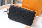 LV ZIPPY WALLET LONG PURSE BLACK MONOGRAM EMPREINTE LEATHER