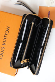 LV ZIPPY WALLET LONG PURSE BLACK MONOGRAM EMPREINTE LEATHER