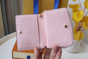 LOU WALLET 11.5CM BROWN PINK MONOGRAM CANVAS
