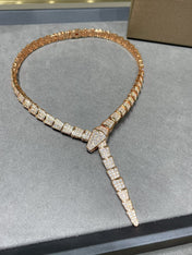 SERPENTI VIPER PINK GOLD DIAMOND PAVED NECKLACE