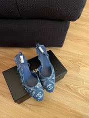 high slingbacks blue denim