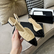 slingbacks beige quilted calfskin