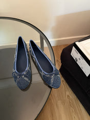 ballet flats blue denim