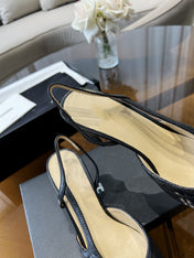 high slingbacks black quilted lambskin