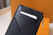 COIN CARD HOLDER 8 BLACK AEROGRAM CALFSKIN