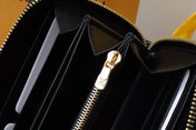 ZIPPY WALLET 19 BLACK EMBOSSED LAMBSKIN