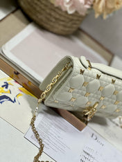 MISS LADY 21 BUTTERFLY STUD WHITE LAMBSKIN