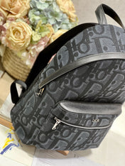RIDER BACKPACK BLACK OBLIQUE JACQUARD