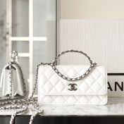 CC WOC 18.5 WHITE LAMBSKIN SILVER HARDWARE