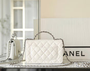 CC WOC 19 WHITE LAMBSKIN SILVER HARDWARE