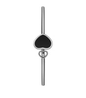 HAPPY HEART ONYX BRACELET SILVER DIAMOND