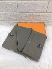 HM DOGON WALLET 20 GRAY GRAINED CALFSKIN